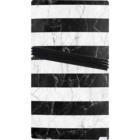 Black and White Striped Marble PS5 Pro Bundle Skin