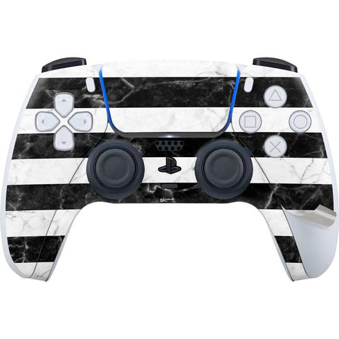 Black and White Striped Marble PS5 Pro Bundle Skin