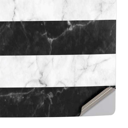 Black and White Striped Marble PS5 Slim Digital Edition Console Skin