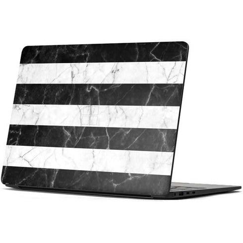 Black and White Striped Marble Surface Laptop 7 13.8in Skin