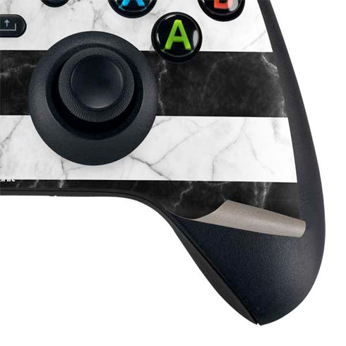 Black and White Striped Marble Xbox Series X Bundle Skin