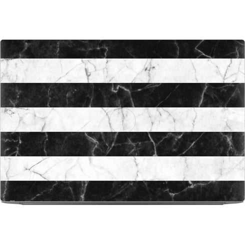 Black and White Striped Marble Dell XPS Skin