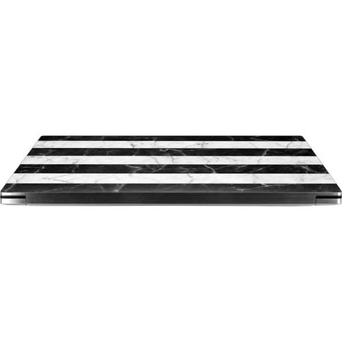 Black and White Striped Marble Dell XPS Skin