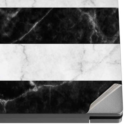 Black and White Striped Marble Dell XPS Skin