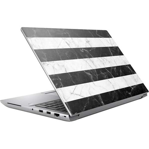Black and White Striped Marble HP ZBook Fury 16 G10 Skin