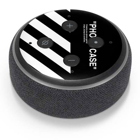 Black and White Stripes Amazon Echo Dot Skin