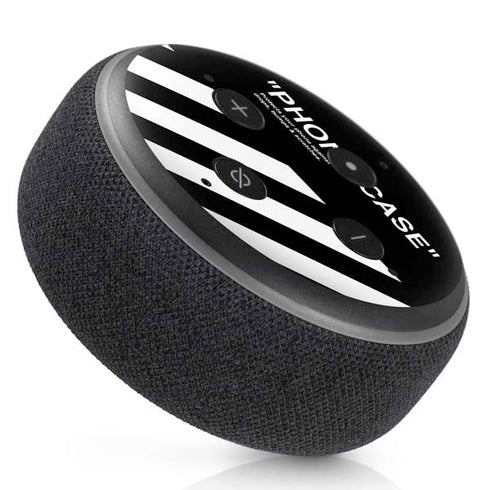 Black and White Stripes Amazon Echo Dot Skin