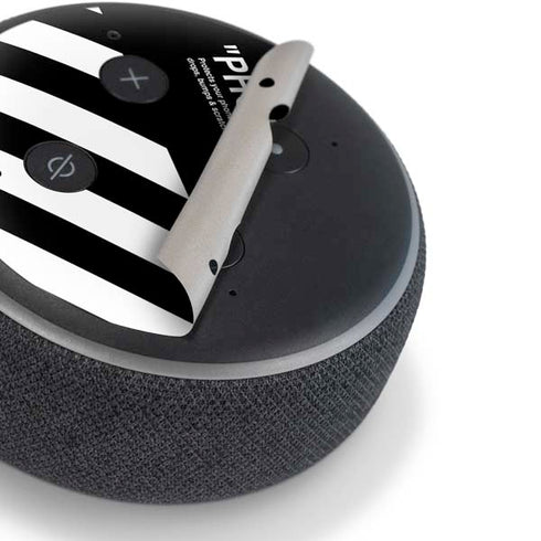Black and White Stripes Amazon Echo Dot Skin
