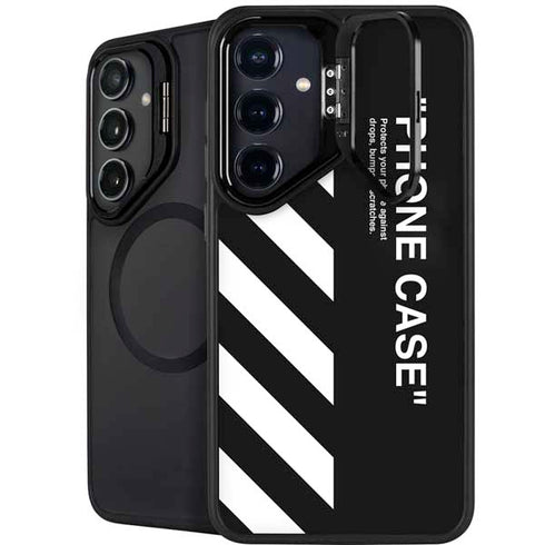 Black and White Stripes Galaxy S25 Kickstand Case