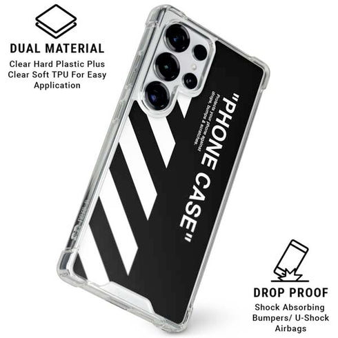 Black and White Stripes Galaxy S25 Ultra Clear Case