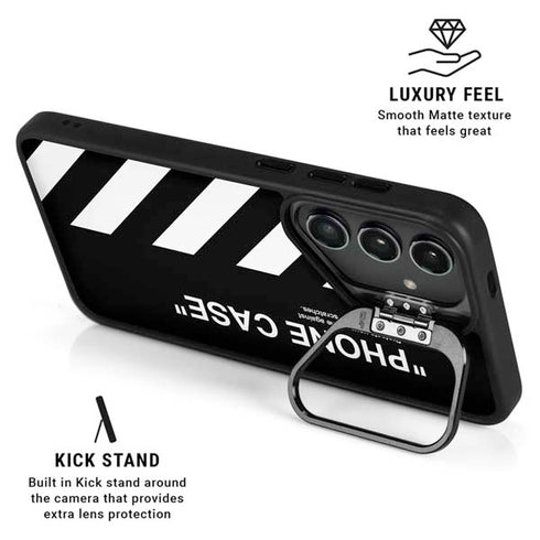Black and White Stripes Galaxy S26 Kickstand Case