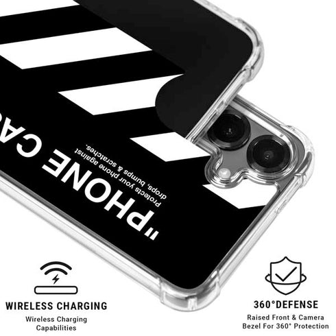 Black and White Stripes Galaxy S26 Plus Clear Case
