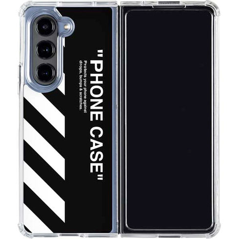 Black and White Stripes Galaxy Z Fold5 5G Clear Case