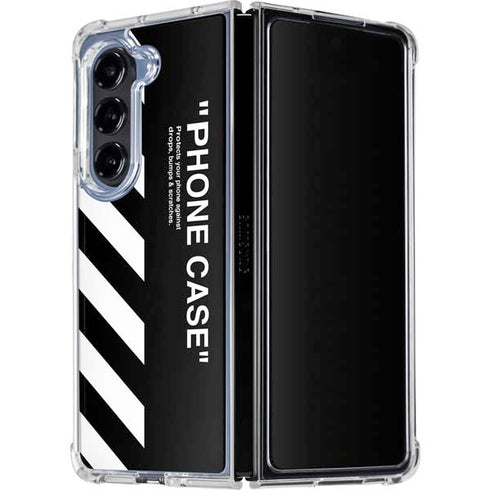 Black and White Stripes Galaxy Z Fold5 5G Clear Case