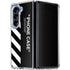 Black and White Stripes Galaxy Z Fold5 5G Clear Case