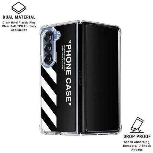 Black and White Stripes Galaxy Z Fold6 Clear Case
