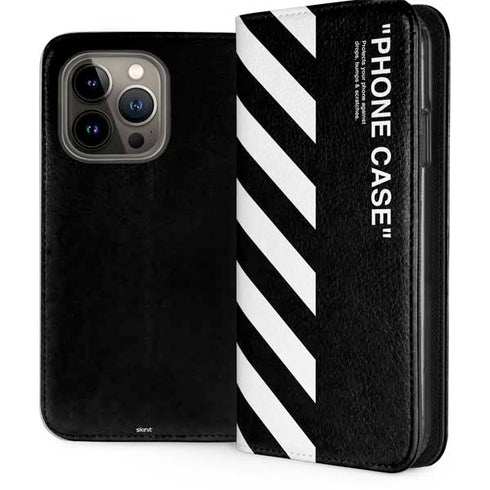 Black and White Stripes iPhone 13 Pro Folio Case
