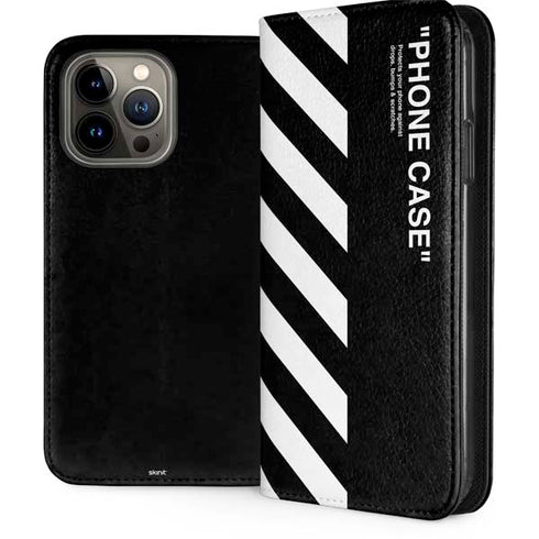 Black and White Stripes iPhone 13 Pro Max Folio Case