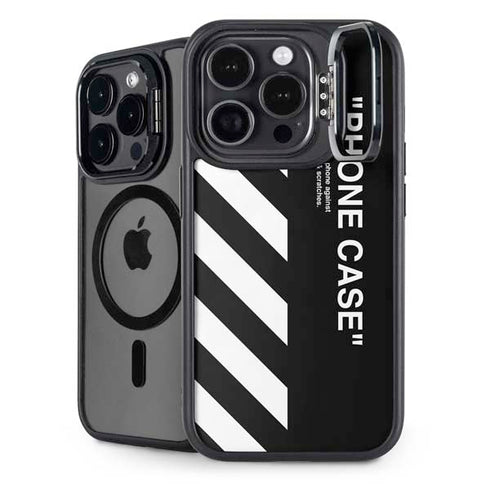 Black and White Stripes iPhone 14 Pro Kickstand Case