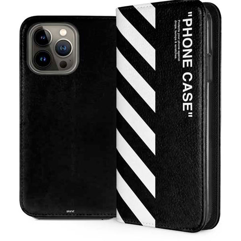 Black and White Stripes iPhone 14 Pro Max Folio Case