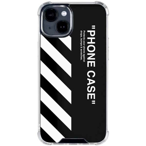 Black and White Stripes iPhone 15 Clear Case