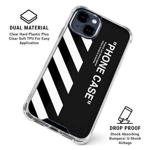 Black and White Stripes iPhone 15 Clear Case