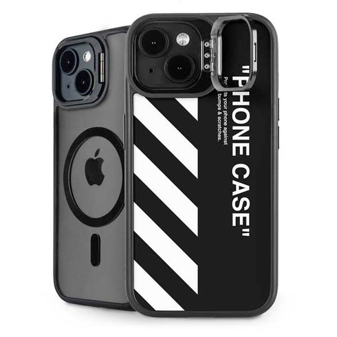 Black and White Stripes iPhone 15 Kickstand Case