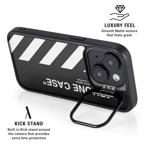 Black and White Stripes iPhone 15 Kickstand Case