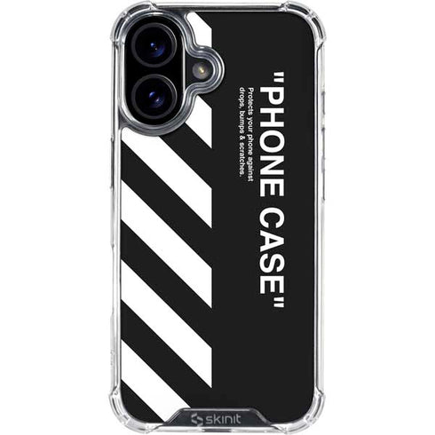 Black and White Stripes iPhone 16 Plus Clear Case
