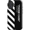 Black and White Stripes iPhone 16 Plus Impact Case