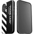 Black and White Stripes iPhone 16 Plus Impact Case