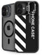 Black and White Stripes iPhone 16 Plus Kickstand Case