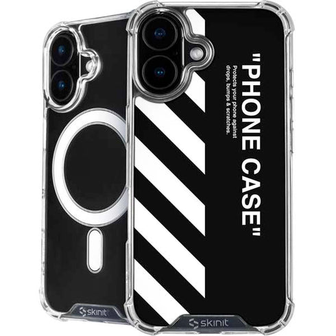 Black and White Stripes iPhone 16 Plus MagSafe Case