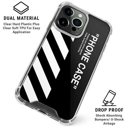 Black and White Stripes iPhone 16 Pro Clear Case