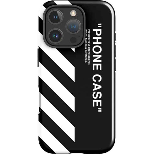 Black and White Stripes iPhone 16 Pro Max Impact Case