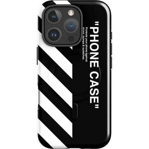 Black and White Stripes iPhone 16 Pro Max Magsafe Impact Case