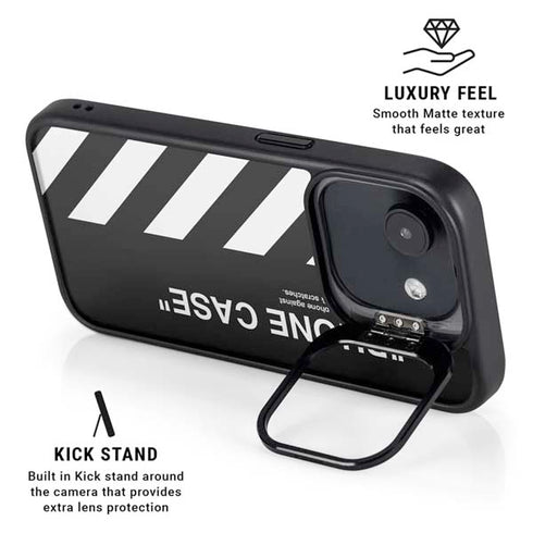 Black and White Stripes iPhone 16e Kickstand Case