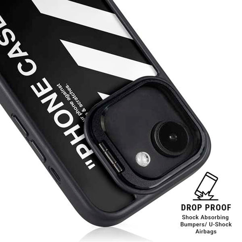 Black and White Stripes iPhone 16e Kickstand Case