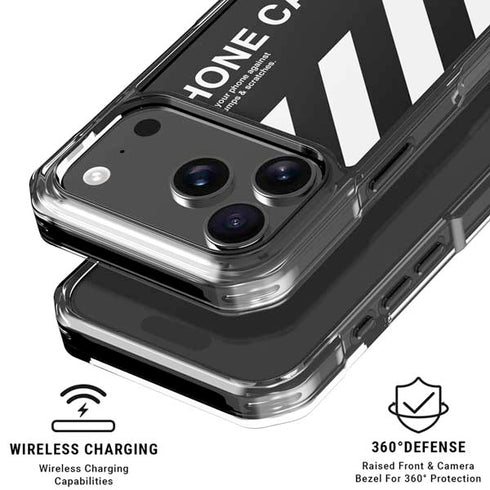 Black and White Stripes iPhone 18 Pro Clear Case