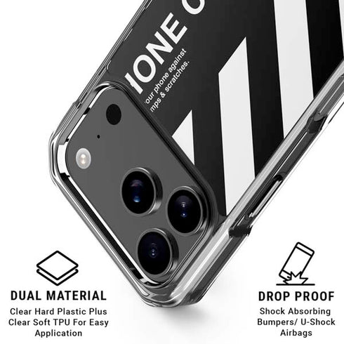 Black and White Stripes iPhone 18 Pro Clear Case