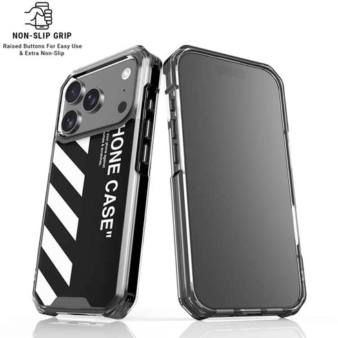 Black and White Stripes iPhone 18 Pro Clear Case