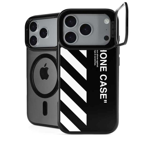 Black and White Stripes iPhone 18 Pro Kickstand Case