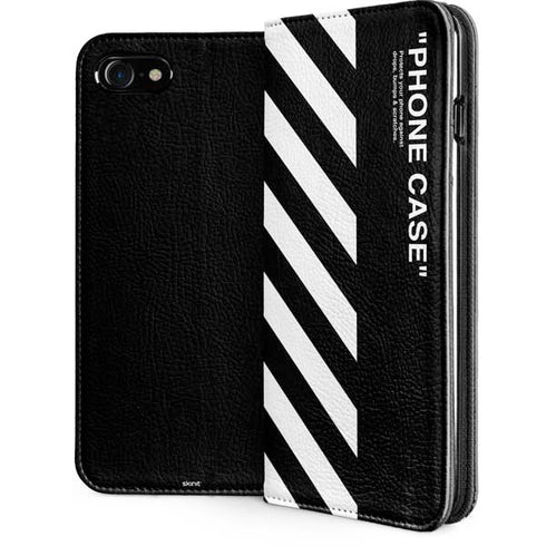 Black and White Stripes iPhone SE (2nd & 3rd Gen) Folio Case