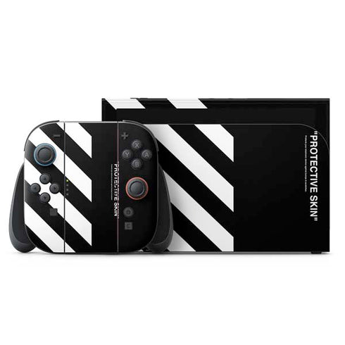 Black and White Stripes Nintendo Switch 2 (2025) with Joy-Con Skin