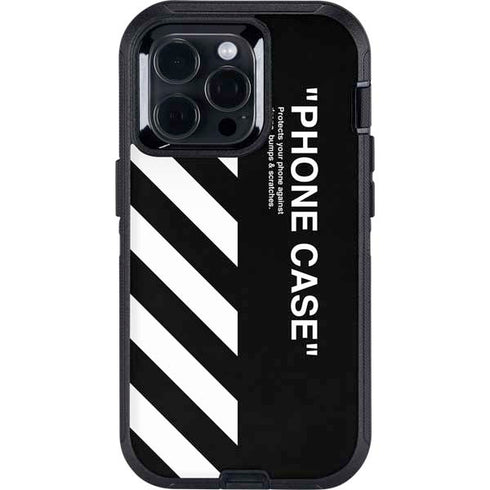 Black and White Stripes Otterbox Defender iPhone Skin