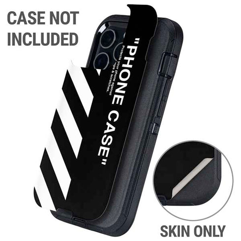 Black and White Stripes Otterbox Defender iPhone Skin