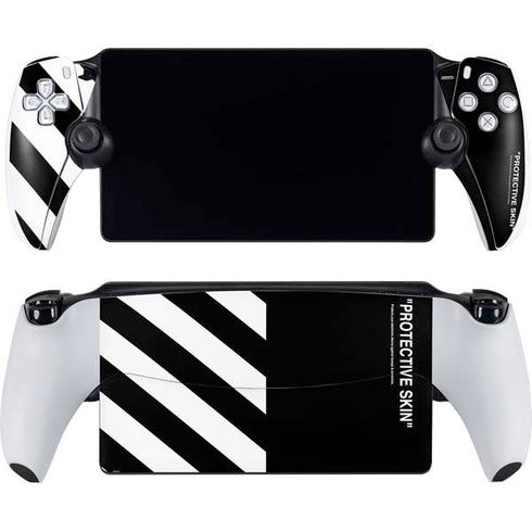 Black and White Stripes PlayStation Portal Remote Player Skin