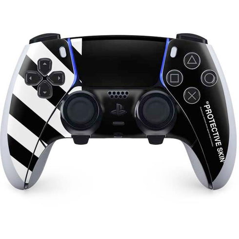 Black and White Stripes PS5 DualSense Edge Pro Controller Skin