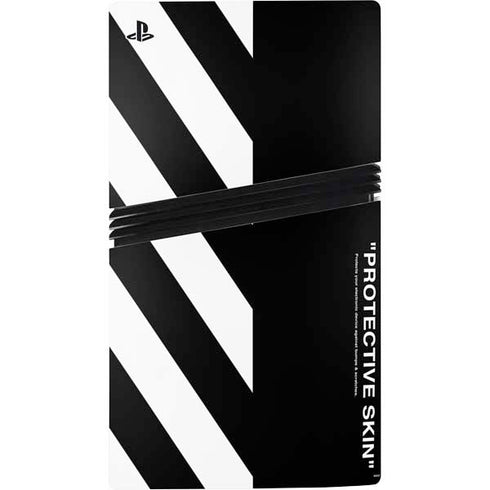 Black and White Stripes PS5 Pro Disk Bundle Skin