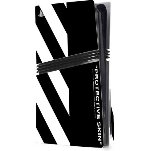 Black and White Stripes PS5 Pro Disk Console Skin